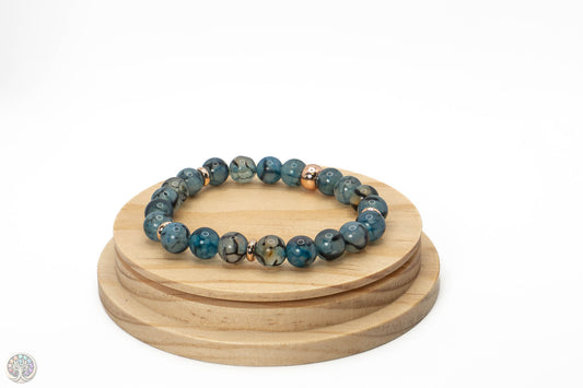 Bracelet en Agate Veine de dragon - 18cm / 8mm