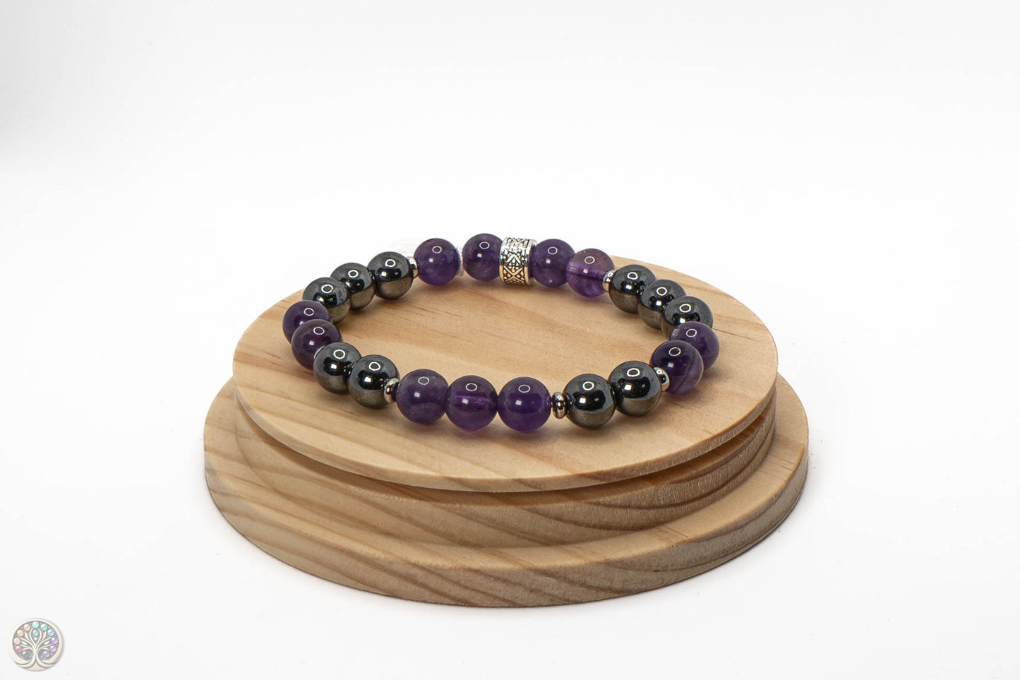 Bracelet en Améthyste et Hématite - 18cm / 6mm