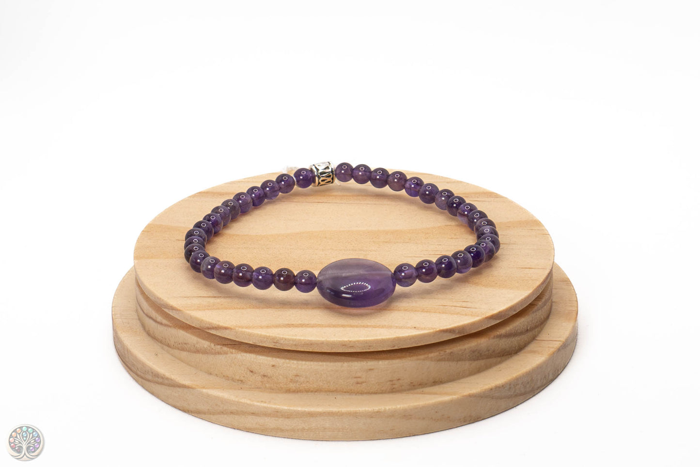 Bracelet en Améthyste + pierre - 18cm / 4mm