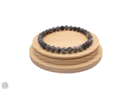 Bracelet en Jaspe spider mat /  20 cm en 6mm