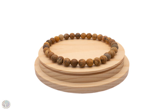 Bracelet en Jaspe Paysage mat /  20 cm en 6mm