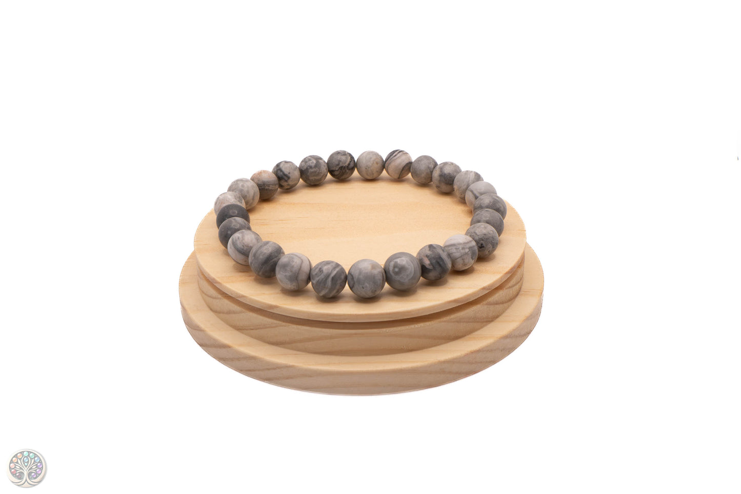 Bracelet en Agate grise /  20 cm en 8mm