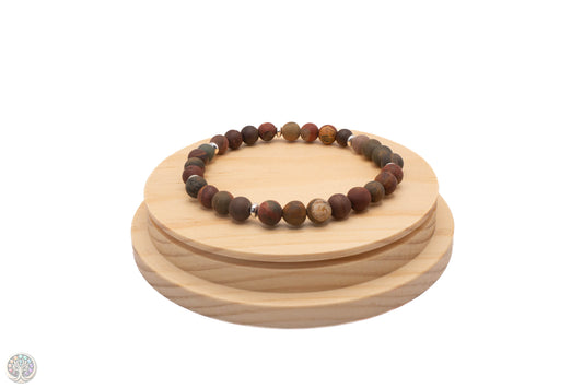 Bracelet en Jaspe Picasso mat /  19 cm en 6mm