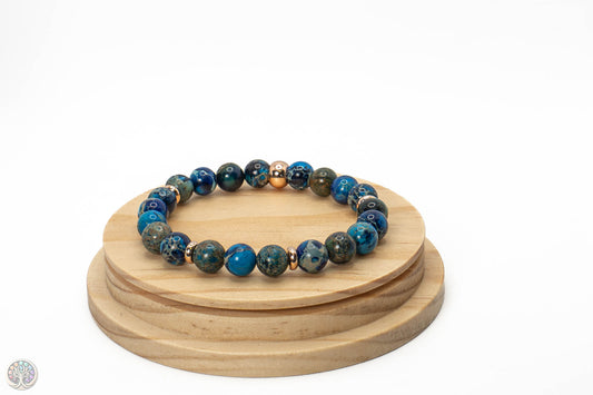 Bracelet en Jaspe Imperial Bleue - 18cm / 8mm