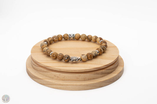 Bracelet en Jaspe Paysage - 18cm / 6mm