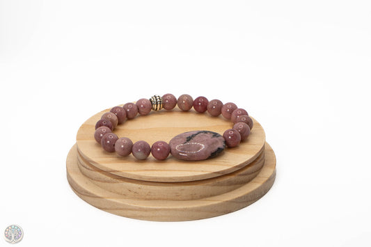 Bracelet en  Rhodonite  - 18cm / 8mm